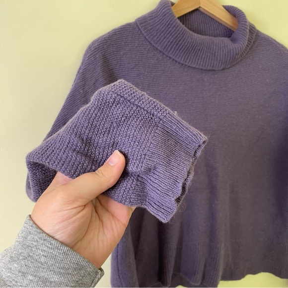 Eileen Fisher Yak & Wool Blend Turtleneck Oversized Knit Sweater in Purple SZ XS - Picture 4 of 9